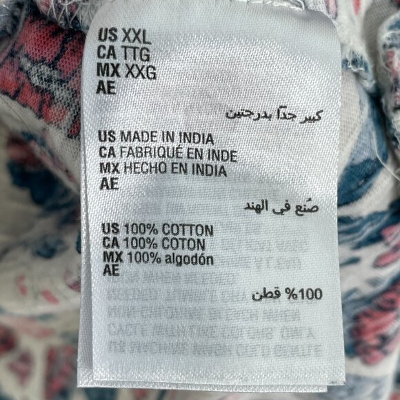 Style & Co Womens Plus XXL Floral Tunic Top 3/4 Sleeves Floral Pomegranate Bird - Picture 4 of 10